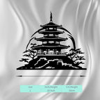 Asian Zen Pagoda Metal Wall Art - Multi-Tier Bell-Shaped Standing Pagoda, Outdoor Decor for Zen Garden, Courtyard, Fence & Wall - Patio Temple Sculpture(50CM/20IN) - Image 5