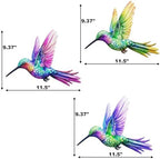 John's Studio 3Pcs Metal Hummingbird Wall Decor Outdoor Garden Hanging Art Sculptures Home Theme Decorations for Kitchen Bathroom and Pool - Image 7