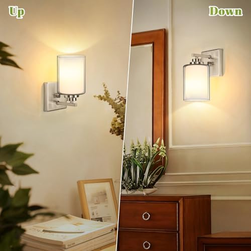 VerRon Set of 2 Wall Sconces for Bathroom, Modern Vanity Light Fixtures - Image 4