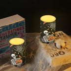 Spider Web Flameless Candles Battery Operated Candles with Timer Remote Control LED Pillar Lights for Trick or Treat Party Decoration LED Real Wax Flameless Lights - Image 6