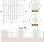 10 Panels No Dig Animal Barrier Fence, 13in(H) x 14ft(L) Garden Edging Border Fencing, Rustproof Metal Decorative Garden Fence, Dog Digging Defense Fencing Barrier for Outdoor, Yard, Patio, White - Image 4