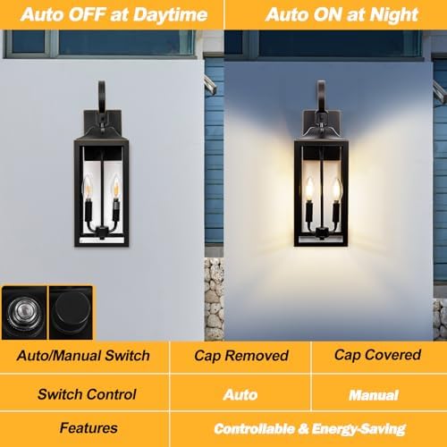 19" Dusk to Dawn Outdoor Lighting, Waterproof Large Outdoor Wall Lights - Image 3