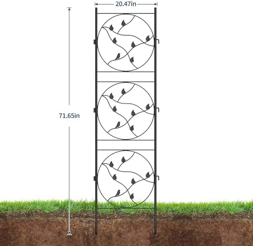 Garvee 1 Pack Panels No Dig Dog Fence Outdoor - 66.9 in Tall Rustproof Animal Barrier with Gate, Decorative Garden Fence Panels for Yard Border, Patio（66.9 x 19.48 inch） - Image 2