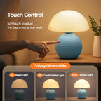 NIORSUN Mushroom Lamp Table Lamp for Bedroom, Portables Cordless Table Lamp,Wireless lamp,Small Bedside Table Touch Lamps for Living Room,Mini Mushroom 5200mAh Battery Operated Lamp Modern Blue - Image 4