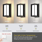 Sytmhoe Outdoor Wall Lights,2Packs Exterior Light Fixture,LED Wall Sconce 3-Color-Changeable Wall Mounted Lamps,Matte Black Porch&Patio Light Outdoor,IP65 Waterproof for Hallway Stairs Gardens - Image 2