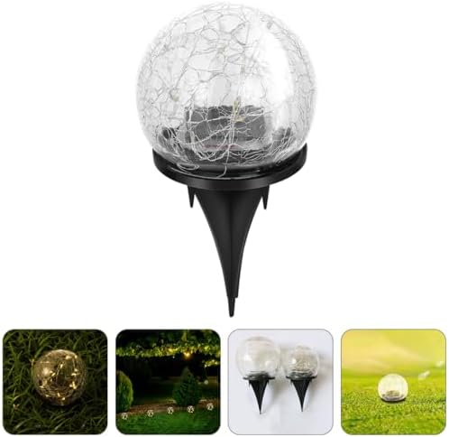 Solar Ground Light Crackle Ball Garden Lamp with 2V Panel - Image 7