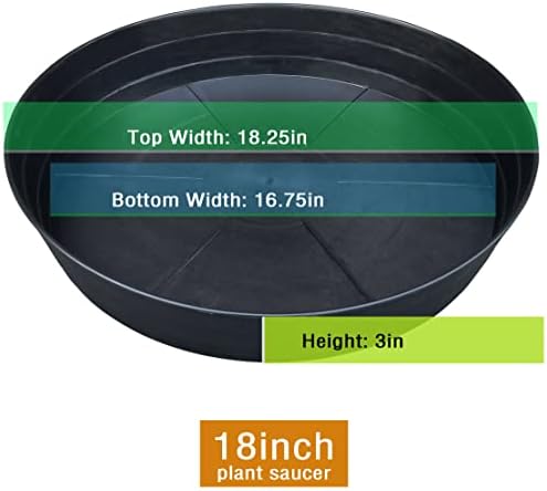 LWALRS Plant Saucer 18 Inch, Extra Large Planter Saucer 2 Pack, Plastic Plant Saucers for Indoors and Outdoors, Plant Pot Saucers, Drainage Tray for 16, 17, 18 in Planters - Image 2