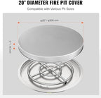 VEVOR Fire Pit Cover Lid, Compatible with The Solo Stove Bonfire 20" Portable Firepit Spark Screen,Stainless Steel Metal Cover, Wood Burning and Camping Stove Accessory, for Outdoor Patio Backyard - Image 4