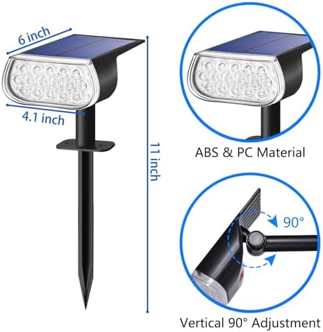 Solar Spot Lights Outdoor Waterproof IP67, Color Changing RGB Landscape Spotlights 8 Lighting Modes Solar Outdoor Lights for Yard Garden Pathway 6 Pack - Image 5