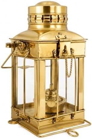 Vintage Marine Anchor Decorative Oil Lamp - Nautical Brass Ship Lantern Glass Oil Lamp - for Home Decor - Nautical or Victorian Wedding - Store Rustic Vintage Home Decor Gifts by THOR+INSTRUMENTS