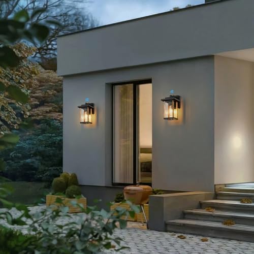 meike Outdoor Wall Sconce, Dusk to Dawn Outside Porch Light Fixture 2 Pack - Image 5