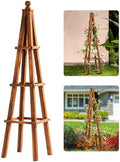 Idzo 61-Inch Wood Obelisk Trellis for Climbing Plants, Outdoor & Indoor Garden Decor, Light Brown, Durable, Space-Saving, Easy Assembly, Ideal for Patio & Yard – Upgraded 2025 by Idzo