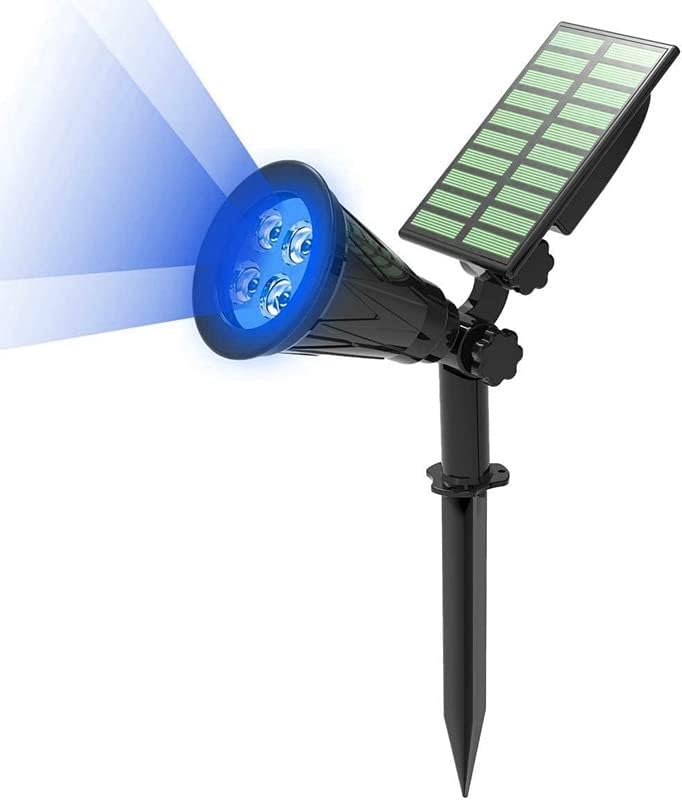 Solar Landscape Lights, 4 LED Solar Spotlights 2 in 1 Waterproof Security Light Solar Lights Outdoor for Tree,Patio,Yard (Blue) by Unknown