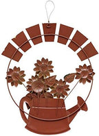 Large Vintage Metal Hanging Watering Can Design with Sunflower Wecome Sign Wall Front Door Garden Kitchen Patio Decoration Sunflower Door Wreaths 14''x15.5'' - Image 5