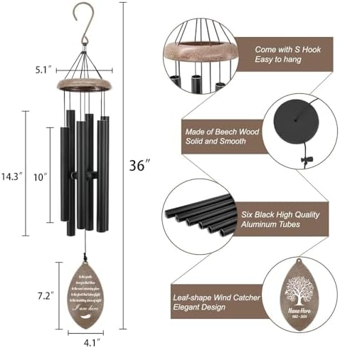 Personalized Sympathy Wind Chime, Wind Chimes for Outside - Image 2