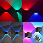 RGB Outdoor Wall Sconce Lighting Color Changing Porch Wall Lights Modern - Image 2