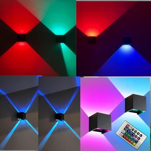 RGB Outdoor Wall Sconce Lighting Color Changing Porch Wall Lights Modern - Image 2
