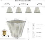 JONATHAN Y Payton 10-Light Faux-Rattan Outdoor String Lights, White - Image 4