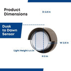 Feit Electric Outdoor LED Wall Sconce, Round Wall Mount Light Fixture, Dusk-to-Dawn, 5000K Daylight, Hardwired, Bronze Finish, Polycarbonate Lens, 50,000-Hour Lifetime, S5RWM/850/DD/BZ - Image 5