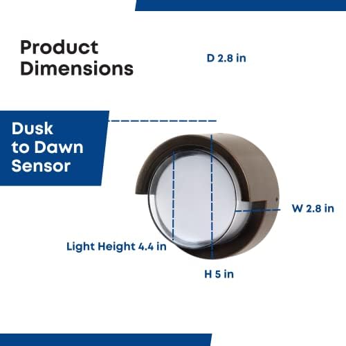 Feit Electric Outdoor LED Wall Sconce, Round Wall Mount Light Fixture, Dusk-to-Dawn, 5000K Daylight, Hardwired, Bronze Finish, Polycarbonate Lens, 50,000-Hour Lifetime, S5RWM/850/DD/BZ - Image 5