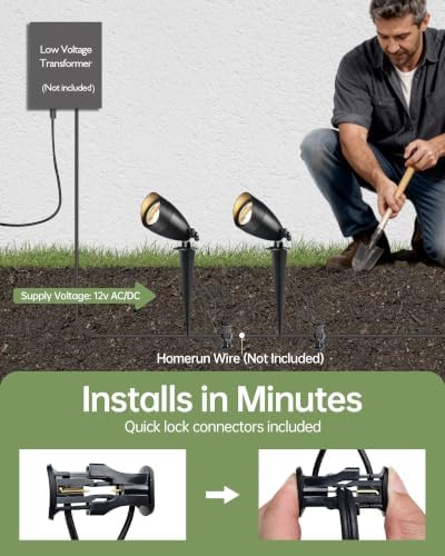 LITFIT 4Pack Low Voltage Landscape Spotlight,12v Outdoor Uplight Waterproof - Image 7