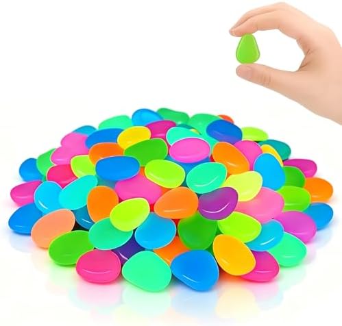 2026 New 300Pcs Glow in The Dark Garden Rocks, Glow At Night Pebbles, Colorful Glow-in-The-Dark Garden Stones, for Outdoor Fish Tank Rocks Aquarium Gravel Luminous Stones (Mixed, 300 Pcs) by SGRTNN-HiddenGemStore