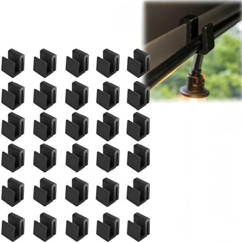 String Light Clips Compatible with Mirador Pergolas, No Drilling or Adhesive Outdoor Lighting Hooks, Snap-in Hidden Wire Management for Patio Gazebo Canopy by Unknown