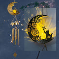 Cat Moon-Wind Chime, Cat Lover Gift Solar-Lantern Windchime, Wind Chimes Outdoor, Garden-Gifts, Garden Moon Decor, SolarWind Chimes, Solar-Light, Patio Hanging Light, Gifts for Mom, Grandma,Sister by JOBOSI