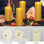 24 Pack Flameless LED Pillar Candles with Remote - Battery Operated Ivory Candles, Waterproof, 3 Sizes for Wedding Centerpieces, Christmas Decor, Home Party, Tabletop Lighting - Image 5