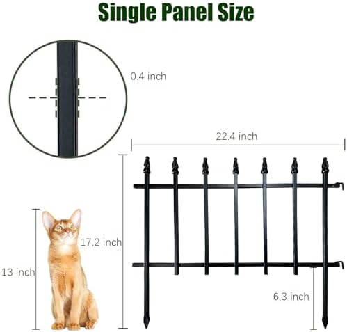 Thealyn 18" H x 22" W Decorative Metal Garden Border Fence, 10 Panels, 18Ft - Image 5