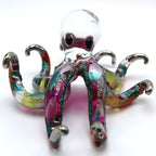 Octopus Miniature Hand Blown Glass Art Figurines Sea Animals Collectible Gift Decorate (4 inches Multi-Purple) - Image 4
