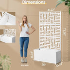 VINGLI 71"H Metal Raised Garden Bed with Trellis, Outdoor Planter Box for Climbing Vegetables, Fruits and Flowers, Privacy Screen, for Backyard, Patio, Balcony (White) - Image 7