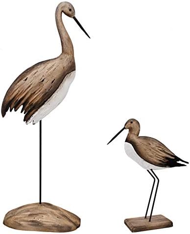 Attraction Design Bird Yard Garden Stake Decorative Crane Yard Stake, Crane Garden Decor Wood Yard Art Decor Outdoor Garden Decoration for Patio Porch Lawn Pathway Backyard (S & L) by Attraction+Design