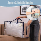 VENO 10 Pack Clear Extra Large Moving Bags & Storage Totes, Heavy Duty Organizer with Reinforced Handles & Strong Zippers for Clothes, College Dorm Essentials, Moving Supplies - Image 5