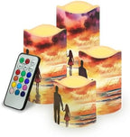 I Love You Dad Flameless Candles with Remote Control and Timers Color Changing Pillar Candles Battery Operated Home Fathers Day Decoration by Uorisanigo