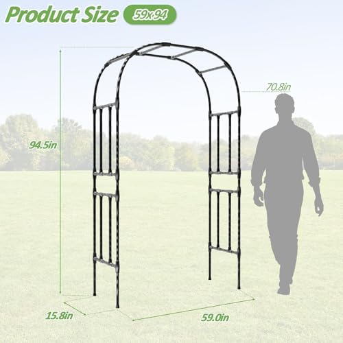 Thickened Metal Garden Arch-59L*94.5H,Trellis for Climbing Plants Outdoor - Image 4