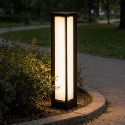 LEONLITE 5CCT 32" LED Bollard Pathway Lights Wired, 14W/19W/24W, 120V-277V by LEONLITE