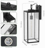 Outdoor Wall Lights, Exterior Lighting Fixtures with Water Ripple Shade 16" - Image 5
