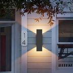 Aipsun 4 Pack Outdoor LED Up Down Wall Sconces, Black Modern Porch Lights - Image 2