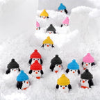 Soulchen 100 Pcs Mini Resin Penguin Figurines with Colorful Hats - Image 2