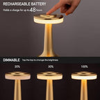 O'Bright Dome Cordless Rechargeable LED Mushroom Table Lamp, Gold - Image 4