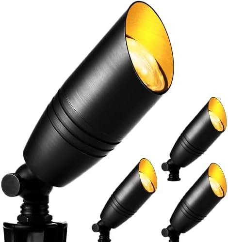 wowlite Outdoor Landscape Lighting, 4 Pack, Low Voltage Black LED Uplights by wowlite
