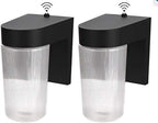 LIT-PaTH Outdoor Wall Light Fixture, Aluminum, LED 5000K, Black, 2 Pack by LIT-PaTH