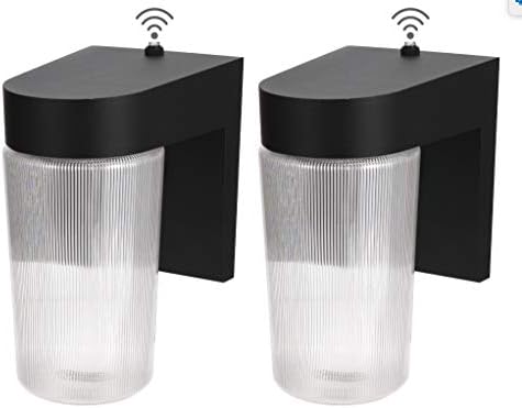 LIT-PaTH Outdoor Wall Light Fixture, Aluminum, LED 5000K, Black, 2 Pack by LIT-PaTH