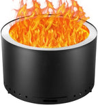 VEVOR Smokeless Fire Pit Stove Bonfire, H: 17 in x Dia: 28 in,Wood Burning Fireplaces with Removable Ash Pan, SUS430 Stainless Steel Inner Portable Outdoor Firepit,for Outdoor Patio Camping, Black by VEVOR