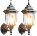 EMART Dusk to Dawn Outdoor Porch Light with Bulb, Wall Lamp(2 Pack, Black) by EMART