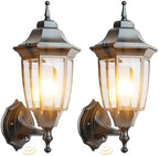 EMART Dusk to Dawn Outdoor Porch Light with Bulb, Wall Lamp(2 Pack, Black) by EMART