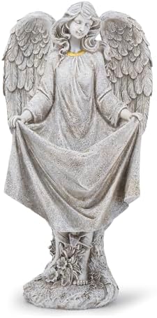 basen Angel Garden Statue Outdoor, Memorial Angel Figurine for Grave Yard Lawn, Resin Praying Angel Sculpture for Cemetery Decoration, Sympathy Gift, Spiritual Garden Decor - Image 7