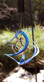 Red Carpet Studios The Original Cosmix Deluxe Helix Wind Spinner, Medium 14-Inch, Double Blue & Copper - Image 5
