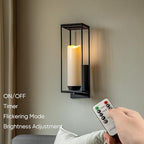 Homemory 4"x12" Outdoor Waterproof Flameless Candles with Timers and Remote Control, Battery Operated Candles, LED Plastic Candles, Ivory White, Set of 2 - Image 5